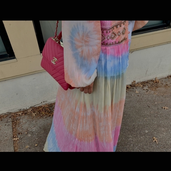 *sold*NWT Free People Unicorn Tie Dye Maxi Kimono Dress - Picture 2 of 9